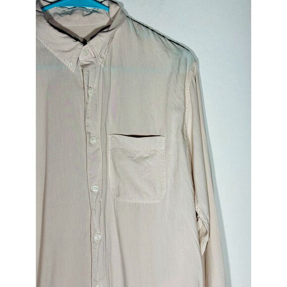 Abercrombie & Fitch Woman's  Button‑Up Shirt Size M Light Beige Cotton Casual - Picture 2 of 4